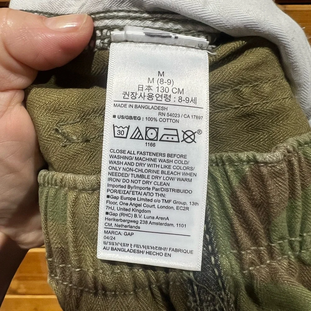 GAP Kids Camo Carpenter Pants Double Knee Size M (8) Adjustable Waist